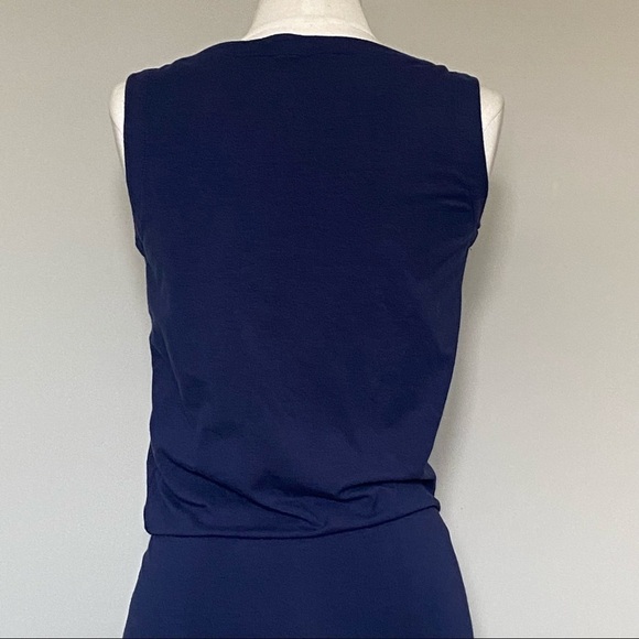 Athleta Navy Ruched Stretchy Tulip Tank Dress, XS - Picture 11 of 14
